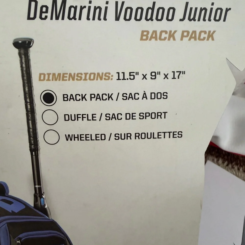 DeMarini Voodoo Junior Baseball Backpack Maroon and black